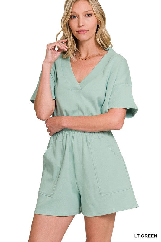 Savannah Drop Shoulder Romper