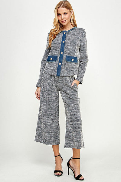 Carol Tweed Crop Pant SET