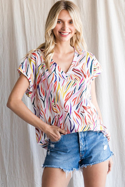 Rowdy Color Print Top