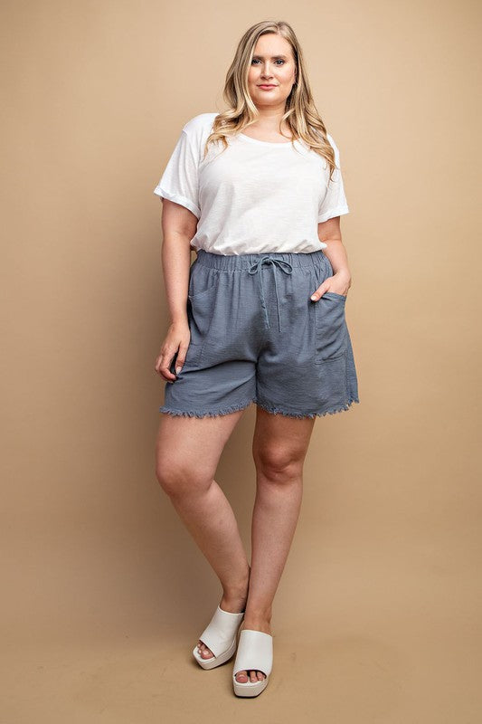 PL Frayed Hem Shorts