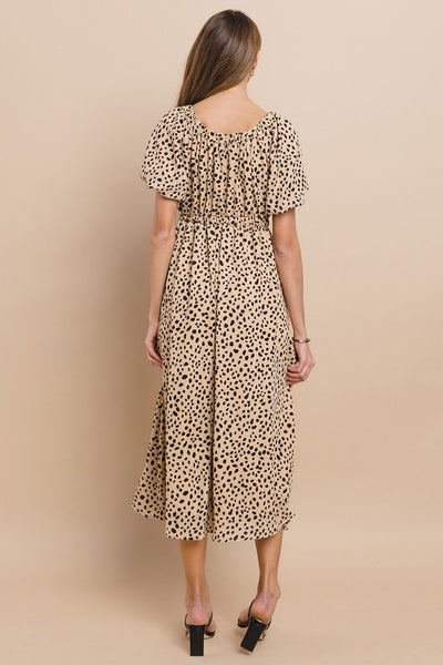 Carmine Print Midi Dress