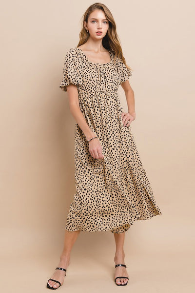 Carmine Print Midi Dress