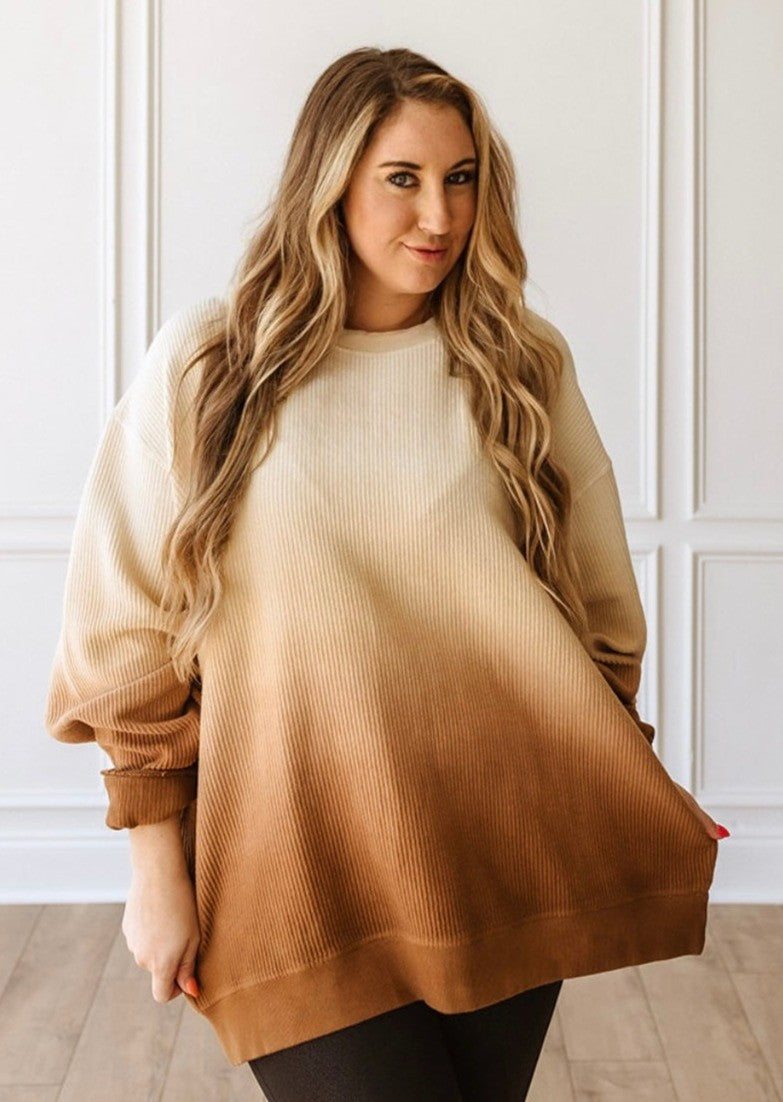 Kassie's  Ombre Corded Pullover