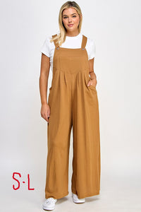 Solid Pleated Overall