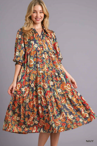 Jewel Print Tier Dress