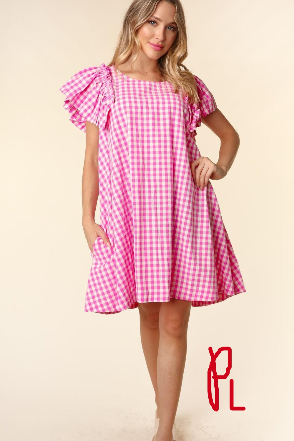 PL Flutter Gingham Dress