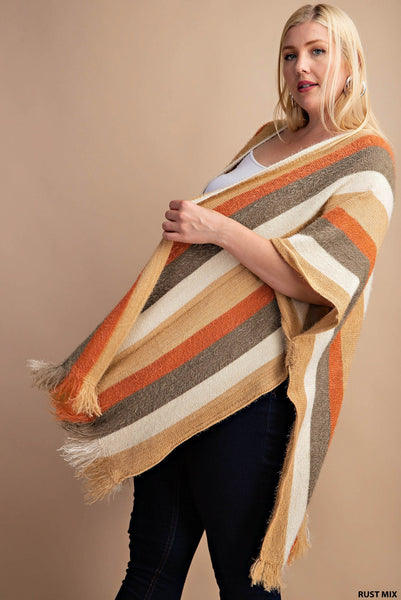 PL Hairy Yarn Sweater Pancho