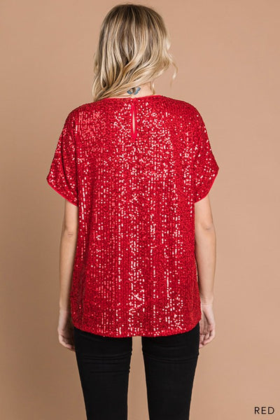 Red Sequin Top