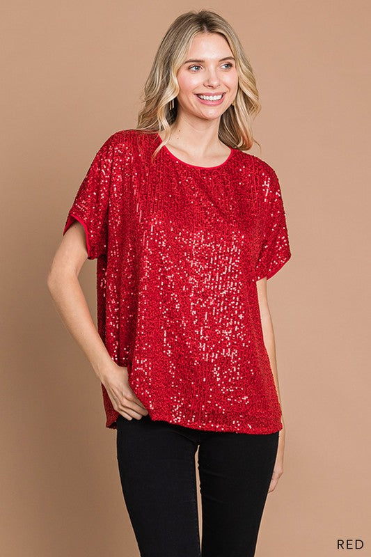 Red Sequin Top