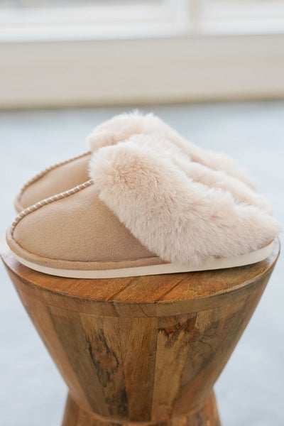 Faux Fur Lined Indoor Outdoor Slippers