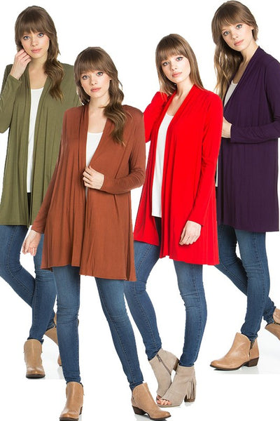 Open Front Draped Cardigan