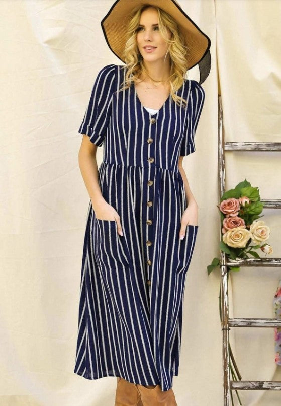 Stripe Midi Dress